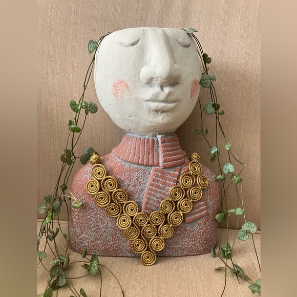 Unique Brazilian Golden Grass Necklace - Picture 3 of 5